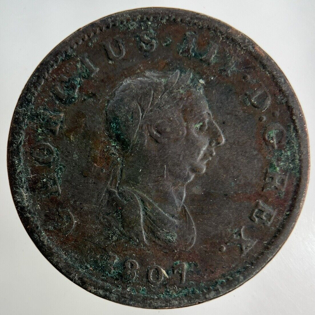 1807 George III Half-Penny Coin | Fine Collectable Grade