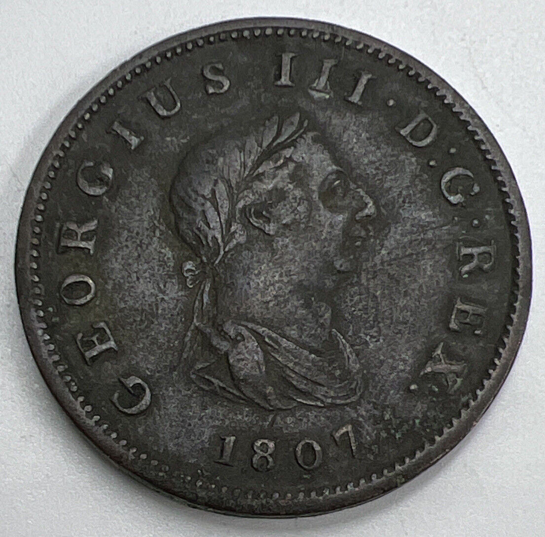 1807 Half-Penny George III | British Copper Coin | High Grade | a1274
