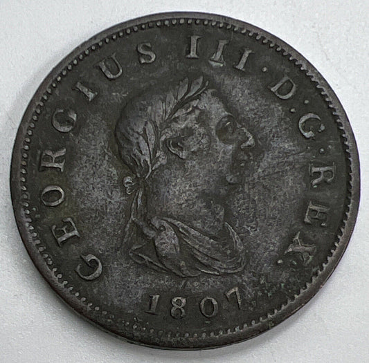 1807 Half-Penny George III | British Copper Coin | High Grade | a1274