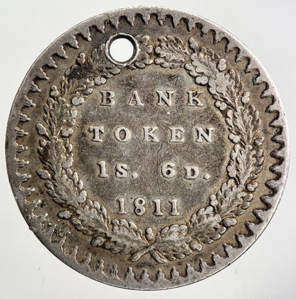 1811 George III 3rd 1 Shilling Sixpence Silver Bank Token Coin | Very High Grade