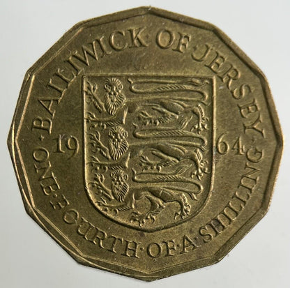 1964 Jersey 1/4 One Fourth Of A Shilling Coin | Fine Collectable Grade