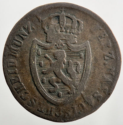 1813 Germany Nassau Half 1/2 Kreuzer Coin | Collectable Grade | a1488