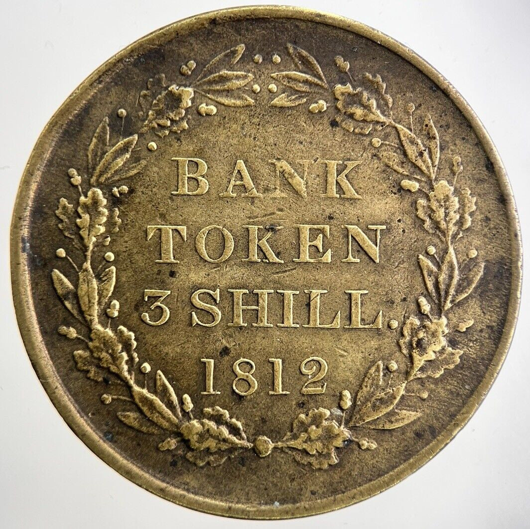 1812 George III Bank Token 3 Shillings Token | Fine Collectable Grade | a5104