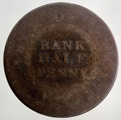 1811 Isle Of Man Bank Half-Penny Coin | Fair Grade