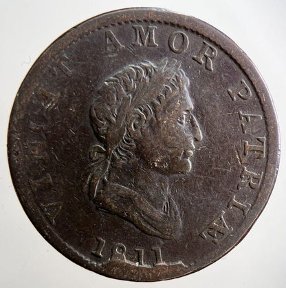 1811 Vincit Amor Patria Half-Penny Token Coin | Collectable Grade | a2914