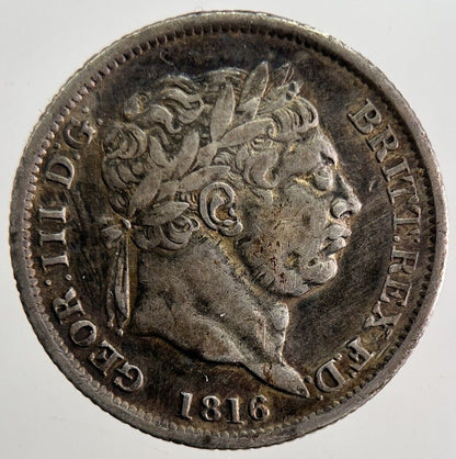 1816 George III Shilling Silver Coin | Fine Collectable Grade | a3755