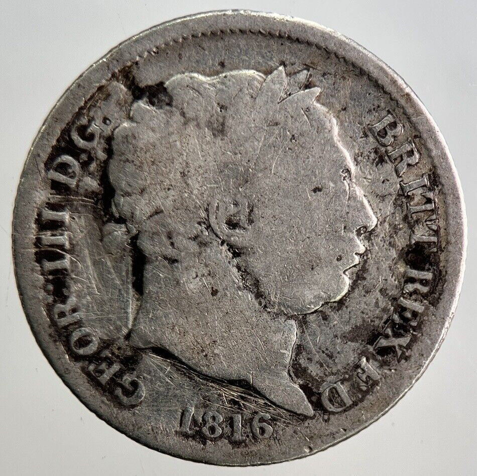 1816 George III Shilling Silver Coin | Fair Grade | a3162