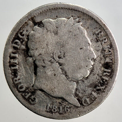 1816 George III Shilling Silver Coin | Fair Grade | a3162