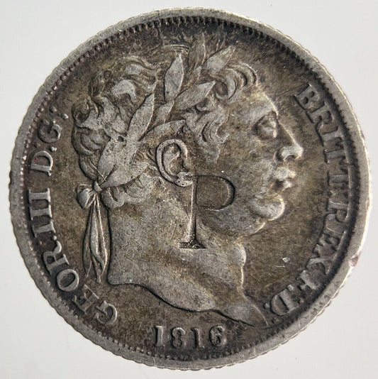 1816 George III Sixpence | British Silver Coin | Collectable Grade | a1347