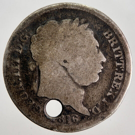 1816 George III Shilling Silver Coin | Fair Grade | a7133