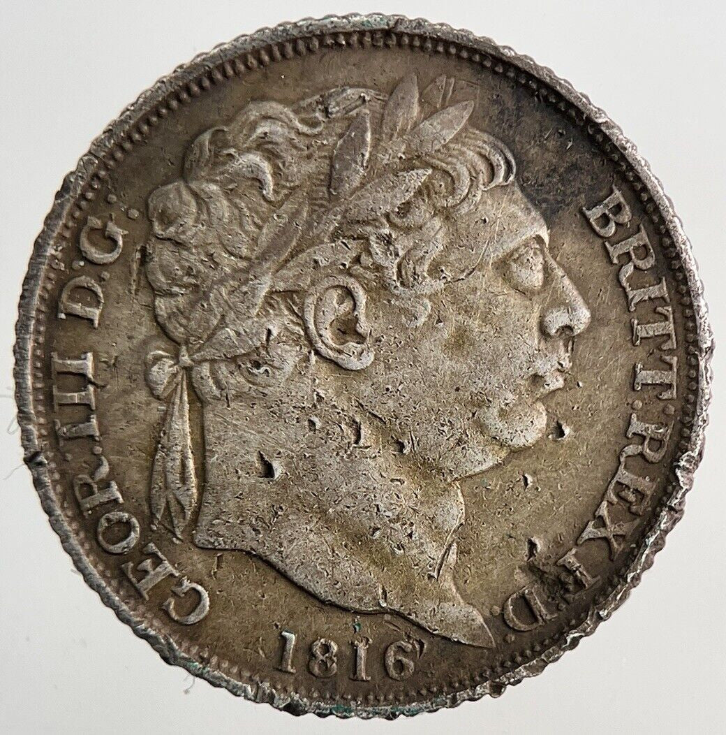 1816 George III 3rd Sixpence Silver Coin | Fine Collectable Grade