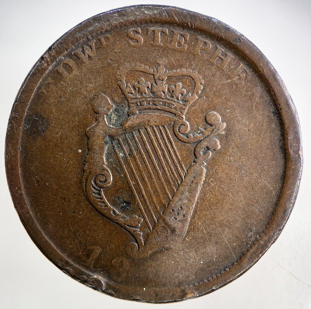 1816 Edward Stephens Irish Penny Token Coin | Fine Collectable Grade