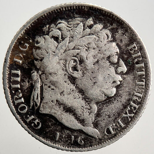 1816 George III Sixpence Silver Coin | Collectable Grade | a3108
