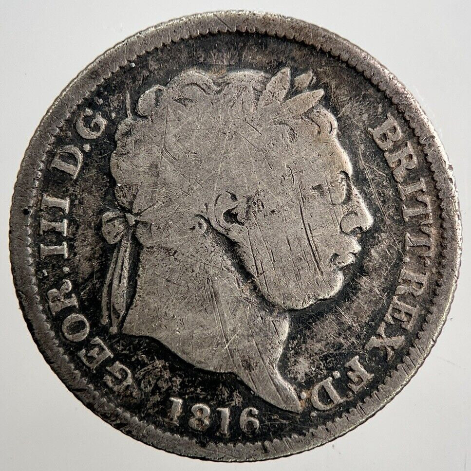1816 George III 3rd Shilling Silver Coin | Fair Grade | a2590