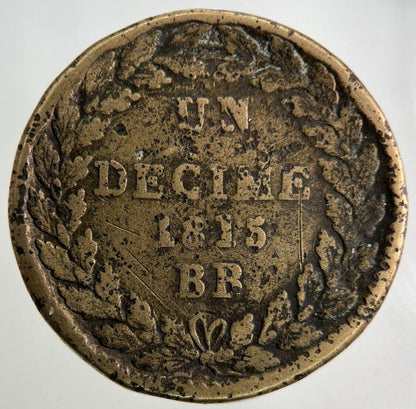 1815 France L 1 Un Decime Coin | Fine Collectable Grade