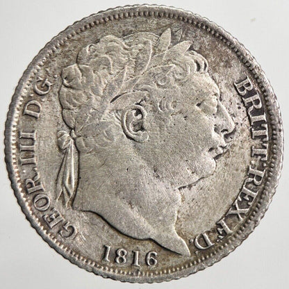 1816 George III 3rd Sixpence Silver Coin | Fine Collectable Grade | a5551