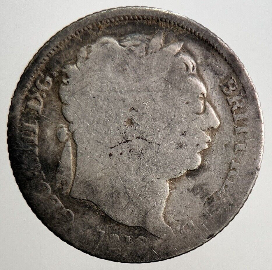 1816 George III Sixpence Silver Coin | Worn Grade | a3164