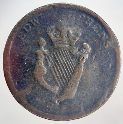 1816 Irish Edwards Stephens Penny Token Coin | Collectable Grade | a1993