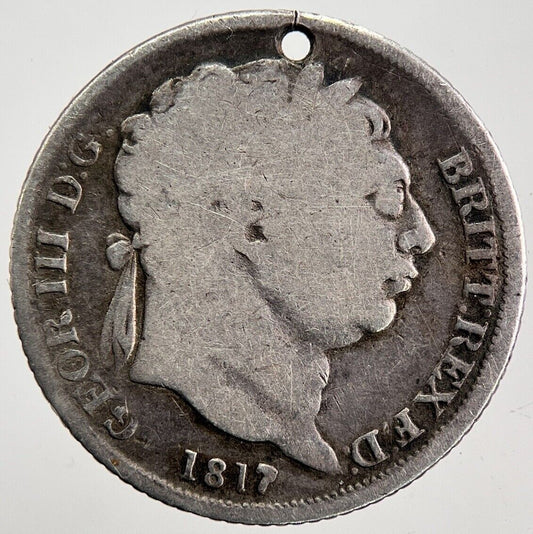 1817 George III 3rd Sixpence Silver Coin | Collectable Grade | a6010