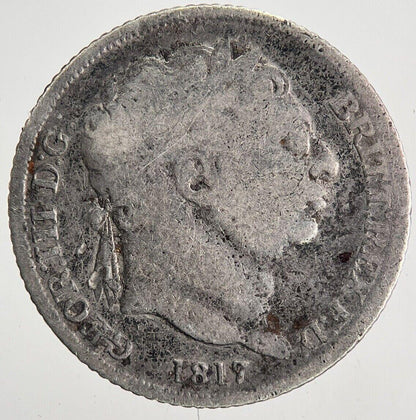 1817 George III 3rd Sixpence Silver Coin | Collectable Grade | a6691