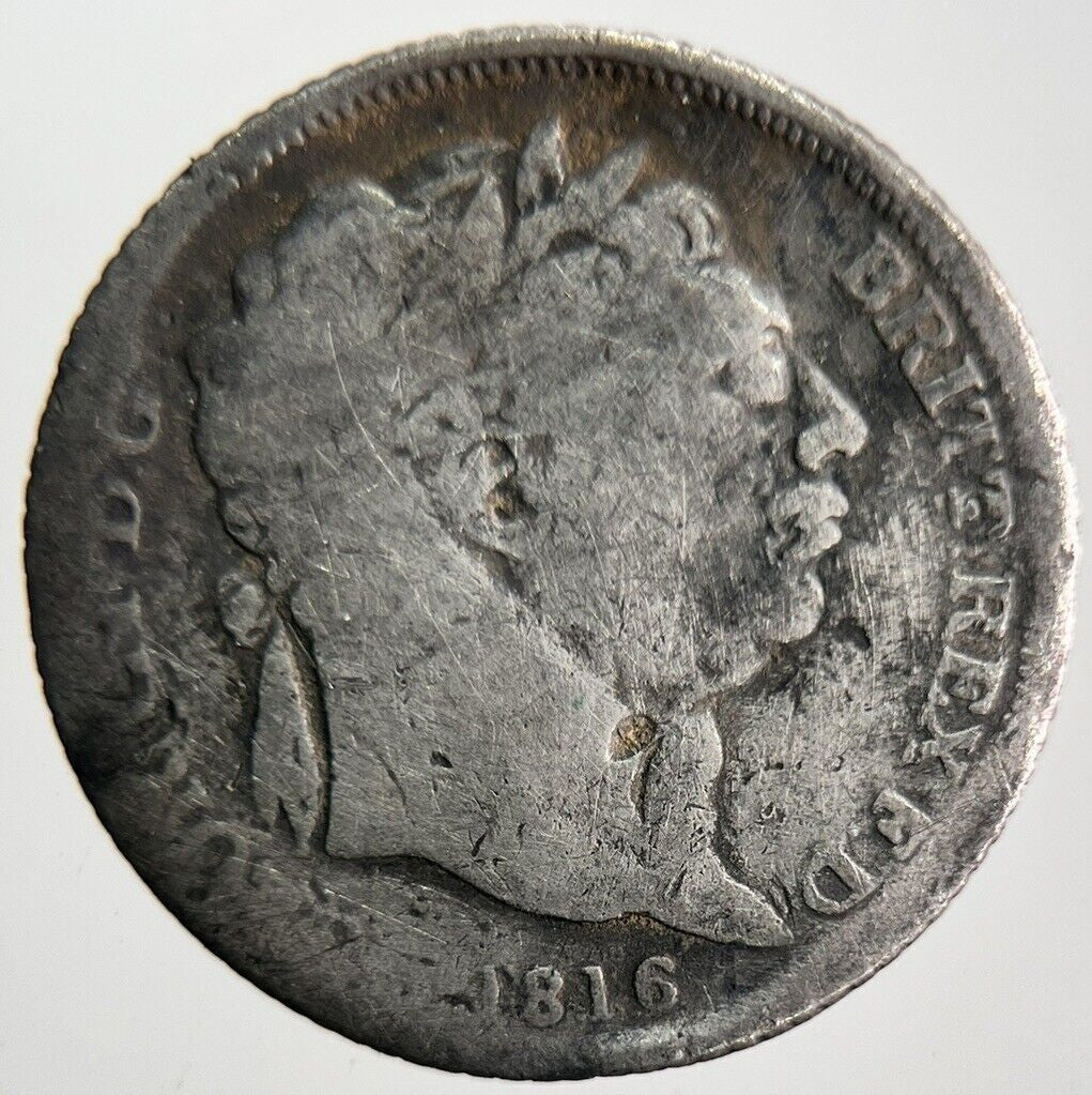 1816 George III Sixpence Silver Coin | Fair Grade | a4635