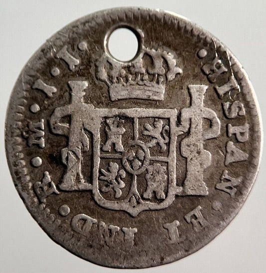 1817 Spain Half 1/2 Real Silver Coin | Collectable Grade | a344