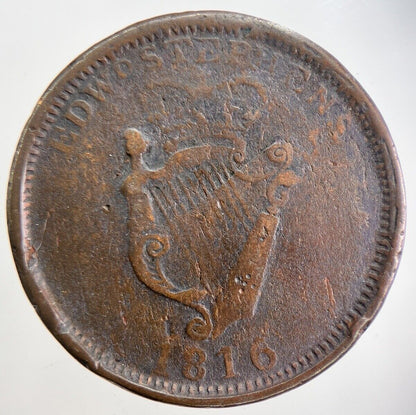 1816 Irish Edward Stephens Penny Token Coin | Collectable Grade | a4828
