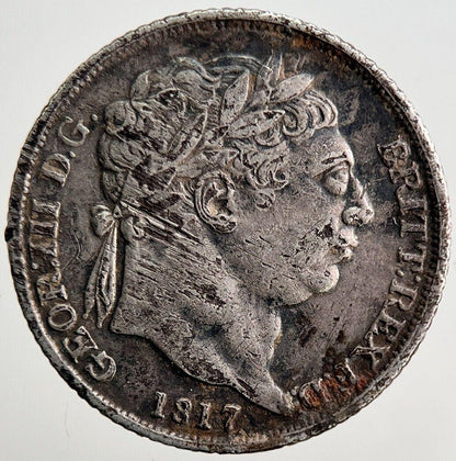 1817 George III Sixpence Silver Coin | Fine Collectable Grade | a3110