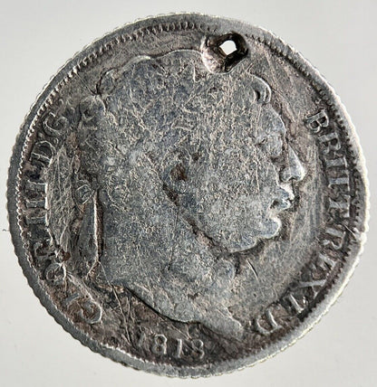 1818 George III 3rd Sixpence Silver Coin | Collectable Grade