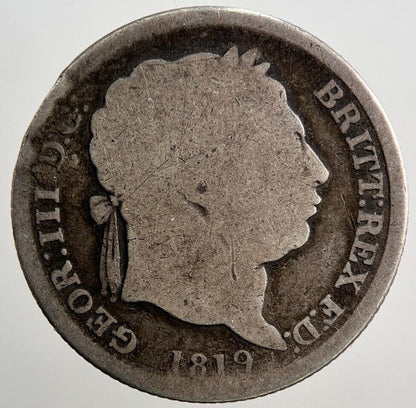 1819 George III Shilling Silver Coin | Fair Grade | a1633