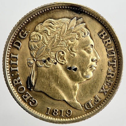 1819 George III Gilded Shilling Silver Coin | Very Fine Grade | a2032