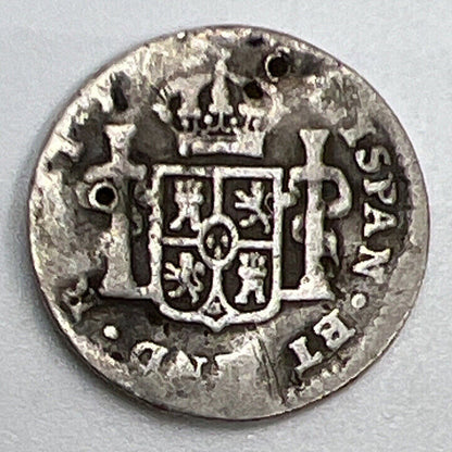 1818 Half 1/2 Reales Spain Silver Coin | Collectable Grade | a1176