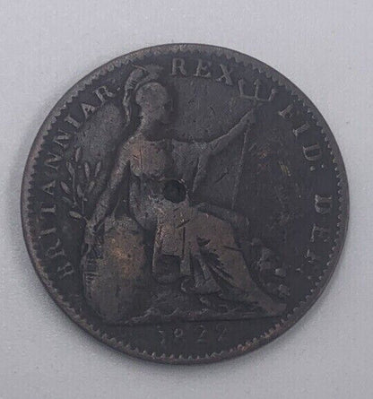 1822 George IV British Farthing Coin | Fine Collectable Grade | a194