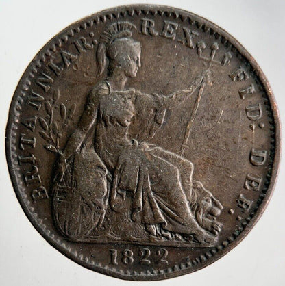 1822 George IV Farthing Coin | Fine Collectable Grade | a4589