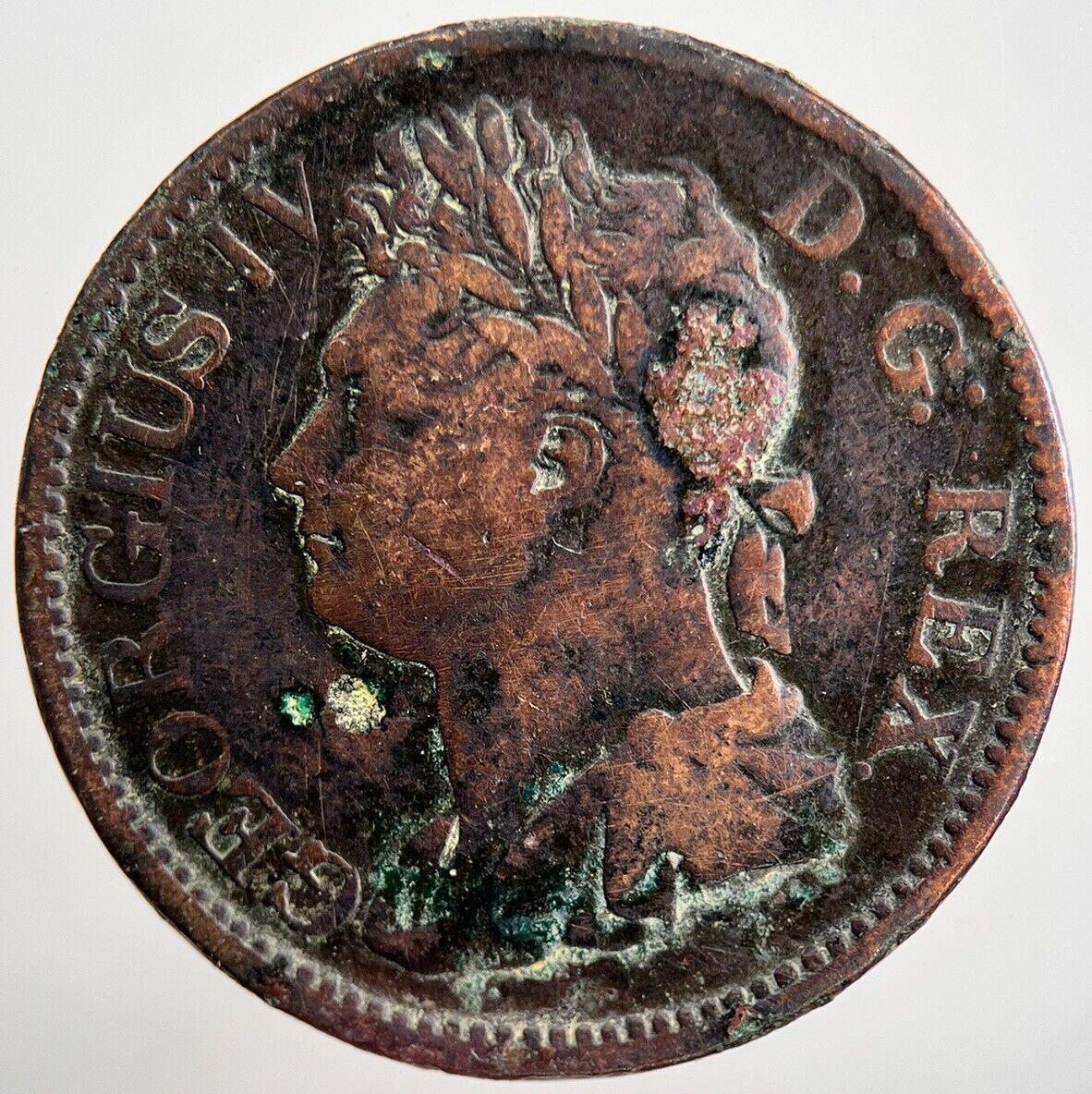 1822 George IV Irish Hibernia Half-Penny Coin | Collectable Grade | a2272