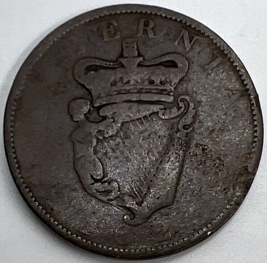 1823 George IV Hibernia Penny | Irish Coin | Collectable Grade | a1157