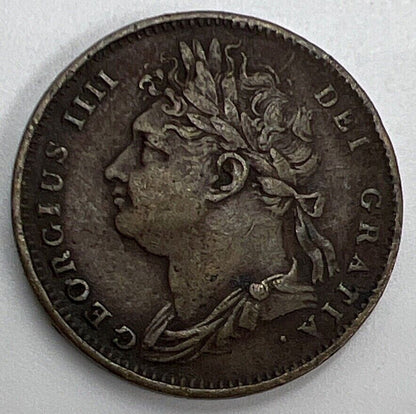1825 Farthing | British Copper Coin | George IV | Fine Grade | a617