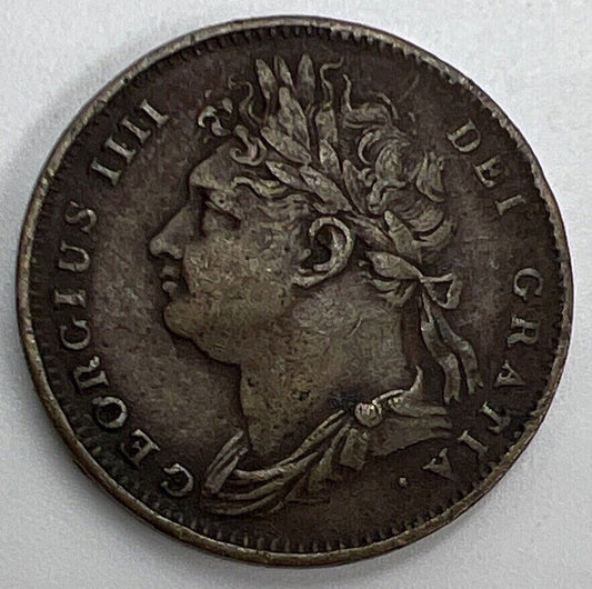 1825 Farthing | British Copper Coin | George IV | Fine Grade | a617