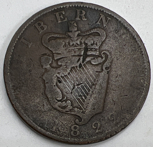 1822 Irish Hibernia Penny Coin | George IV | Collectable Grade | a818