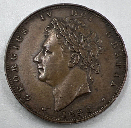 1826 George IV Farthing | British Copper Coin | Very Fine Grade | a1427