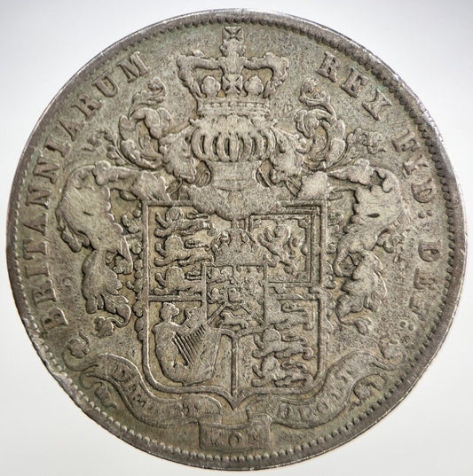 1825 George IV Half-Crown | British Silver Coin | Fine Collectable Grade | a1365