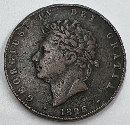 1826 George IV Half-Penny Coin | Fine Collectable Grade | a1432