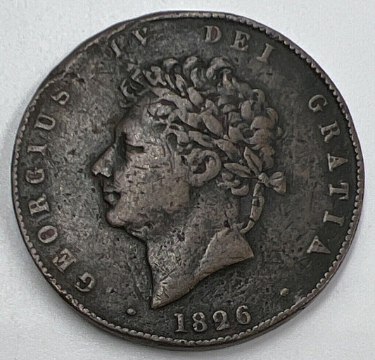 1826 George IV Half-Penny Coin | Fine Collectable Grade | a1432