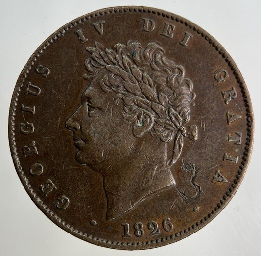 1826 George IV Half-Penny Coin | Very High Grade