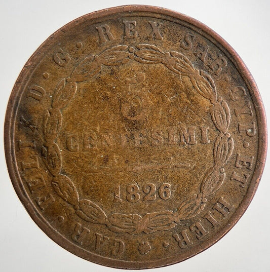 1826 Italy 5 Centesimi Coin | Collectable Grade | a7989