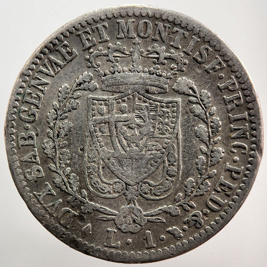 1828 Italy Sardinia 1 Lira Silver Coin | Collectable Grade