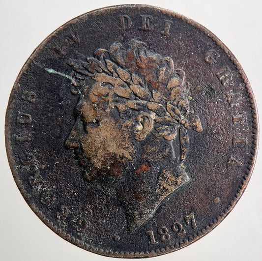 1827 George IV Half-Penny Coin | Fine Collectable Grade | a9053