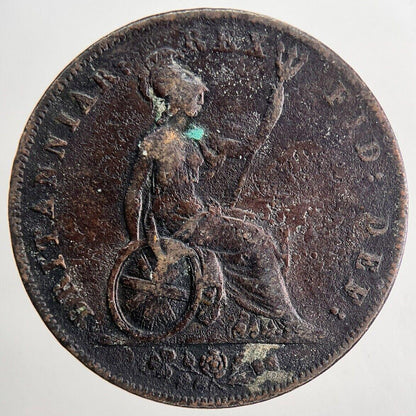 1827 George IV Half-Penny Coin | Fine Collectable Grade | a9053