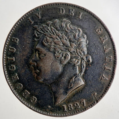 1827 George IV Half-Penny Coin | Very High Grade | a9542