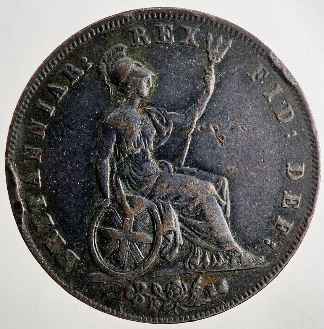 1827 George IV Half-Penny Coin | Very High Grade | a9542